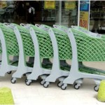 carrinho de supermercado cinza e verde